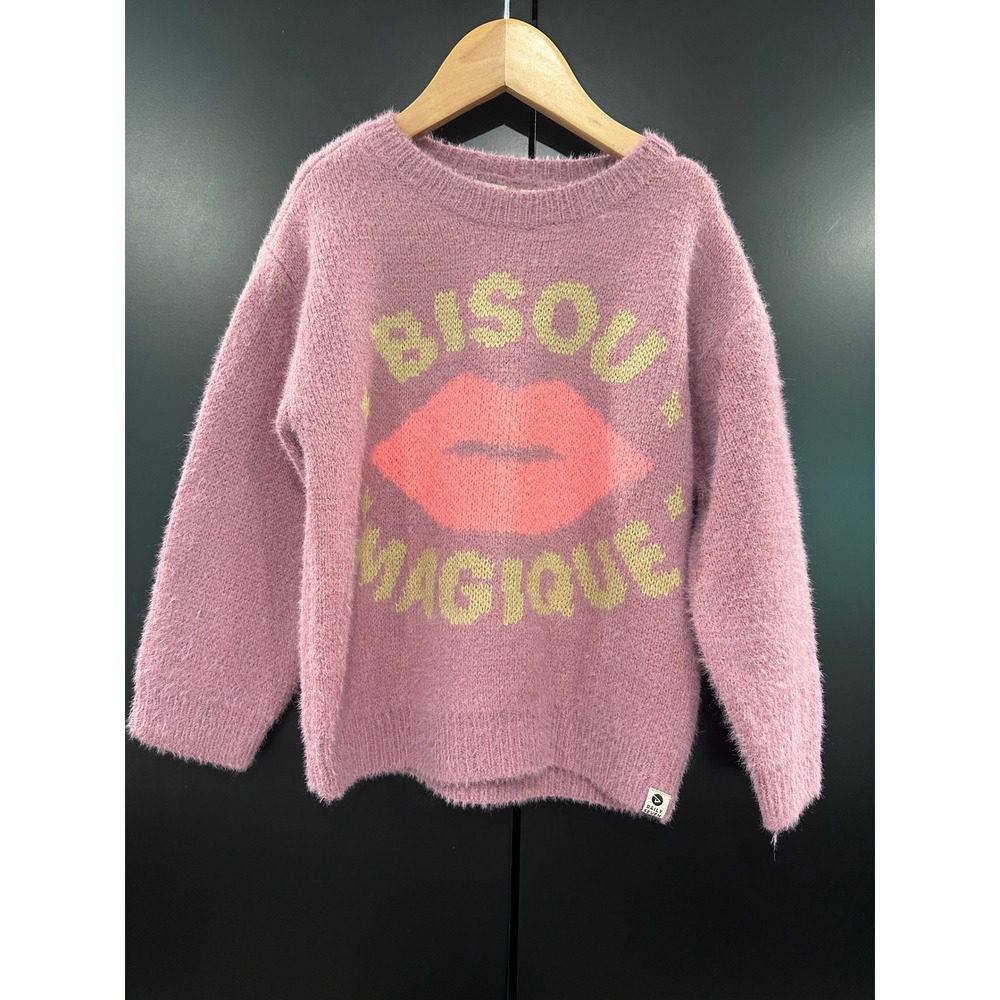 Daily Seven Kids Bisou Magique Purple Fuzzy Knit Sweater Size 3-4Y NWT 930512